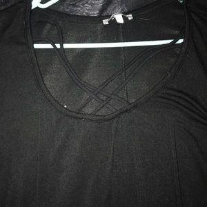 Black Flow-y 3/4 length sleeve dress